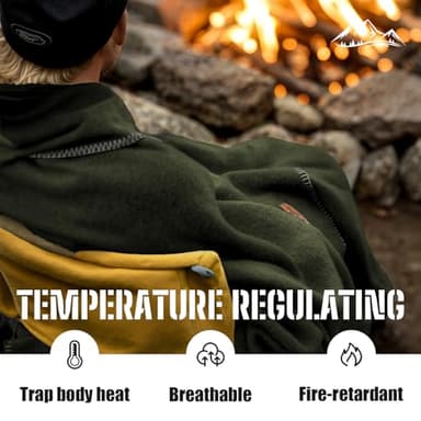 Molithe 100% Wool Blanket, 62" x 86", Warm, Thick, Washable, Military Wool Blanket, Great for Camping, Outdoors, Sporting Events, Survival Kits - Image 5