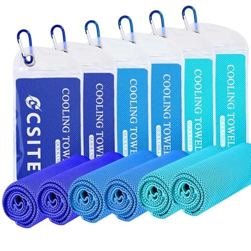 CSITE 6 Pack Cooling Towels (47"x12") for Neck and Face, Ice Towel for Hot Weather, Soft Breathable Chilly Gym Towels, Microfiber Towel for Work Out, Yoga, Running, Camping & More Activities - Image 1