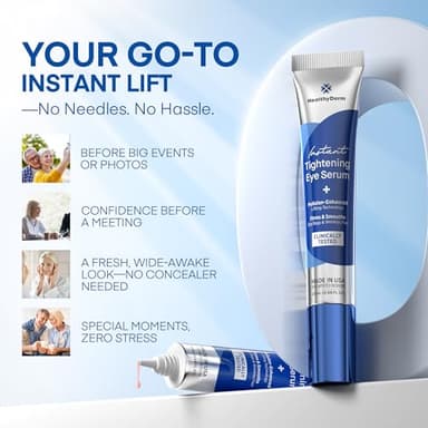 Instant Under Eye Lift Serum - Reduces Eye Bags, Wrinkles, Puffy Eyes, Dark Circles & Crow’s Feet in Minutes - Advanced Firming Polysaccharide Formula for Mature Skin - 20 mL - Image 8