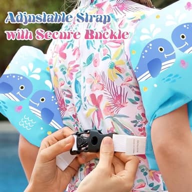 HeySplash Swim Vest for Kids, Toddler Pool Floaties Fit 22-44 Lbs, Children Swimming Vest with Adjustable Strap, Swim Jacket Water Wings Arm, Puddle Sea Beach Boat Jumper Boy Girl Age 1-6, Blue Shark - Image 5