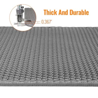 Cat Litter Mat-Litter Box Mat for Kitty, EVA Honeycomb Double Layer Design, Urine & Waterproof Scatter Control, Less Waste, Easier To Clean,Non Slip, Gray - Image 5