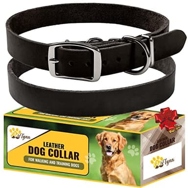 ADITYNA Extra-Small Leather Dog Collar for XS Dogs - Classic, Soft, Strong, Heavy Duty, Handmade Top-Grain Leather - for Walking, Training, and Hiking - Image 1