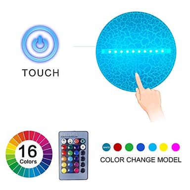 AZALCO 3D Illusion Soccer Night Light,Football Led Lamp 16 Color Change Smart Touch&Remote Control Teenager Christmas Gifts Xmas Gift Party Gifts for Girls Kids Home Decor - Image 3