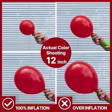 PartyWoo Ruby Red Balloons 120 pcs Different Sizes Pack of 18 12 10 5 Inch Maroon Balloon Arch Kit Garland for Valentine's Day Graduation Wedding Christmas Birthday Party Decorations Red-Y75 - Image 3