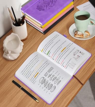 Lined Journal Notebook for Women, A5 200 Pages Hardcover Leather Journals for Writing, Thick Daily Journaling, College Ruled Notebooks for Work School, Note Taking, Business 5.75'' X 8.38'' Purple - Image 5