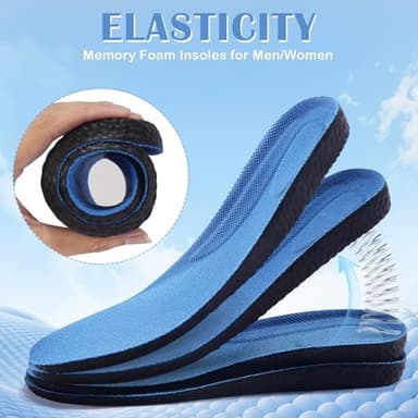 Eimocs 2 Pairs Memory Foam Insoles for Men/Women, Providing Shock Absorption and Cushioning for Tired Feet, All-Day Comfort Shoe Inserts - Image 2