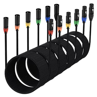 Anewbig XLR Cables 25ft 6 Pack - Male to Female Braided Shielded Microphone Cable, 3-Pin Copper Conductors XLR Speaker Cords for Microphone, Mixer, DMX & PA Systems(Colorful) - Image 1