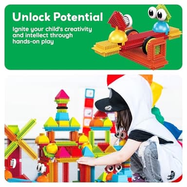 PicassoTiles 120pcs Hedgehog Interlocking Building Blocks Tiles Construction Toy Set Learning Playset STEAM Development Preschool Kindergarten Toy for Kids Age3+ PTB120 - Image 8
