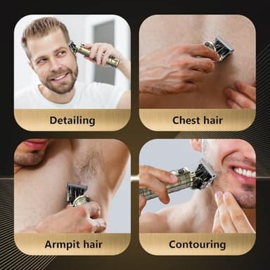 Hair Clippers for Men Cordless Professional Beard Trimmers with LCD Display Electric Grooming Rechargeable Shaver Zero Gapped T/Blade Cutting Kit Gift for Women Men Children - Image 7