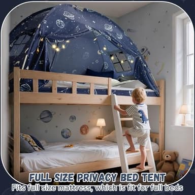 Bed Tent Full, Space Play Canopy for Kids Boys, Kids Bed Canopy Full Size, Galaxy Dome Boys Tents Dream Privacy Space on Bed Sleeping Tent (Full Bed Tent) - Image 2