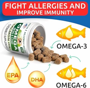 BARK&SPARK Omega 3 for Dogs - 180 Fish Oil Treats for Dog Shedding, Skin Allergy Chews, Itch Relief, Hot Spots Treatment - Joint Health - Skin and Coat Supplement - EPA & DHA Fatty Acids - Salmon Oil - Image 2