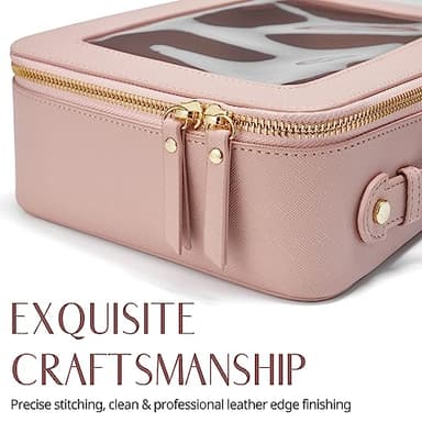 Popvibe Clear Makeup Case Set Pink Toiletry Bag Travel Large Clear Cosmetic Bag with Zipper, Big Make Up Bag Organizer Women Traveling TSA Approved Transparent Bag Car for Essentials - Image 8