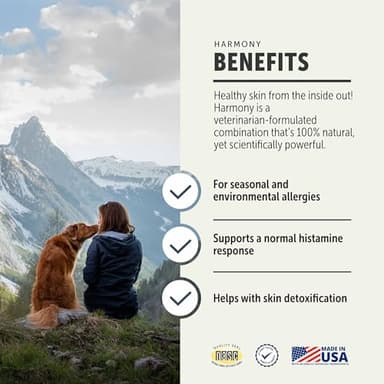 Harmony - Skin & Coat Supplement with Quercetin for Dogs - Balanced Histamine Support for Seasonal and Environmental Allergies - Veterinarian Formulated - Image 2