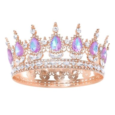Feltent Queen Crown for Women Crystal Tiara for Girl Rhinestone Wedding Headband for Bride Hair Accessories for Costume Birthday Party Prom - Image 1