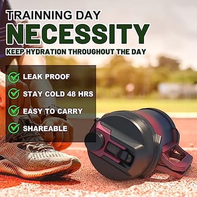 Hydraful Gallon Jug, 128oz Large Insulated Stainless Steel Sports Water Jug, Large Triple Wall Vacuum Insulation Water Bottle-Keeps Cold up to 48 Hrs-Sweat Proof,for Gym, Hiking & Camping - Image 5