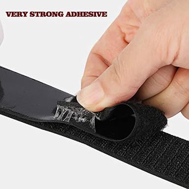 LLPT Hook and Loop Tape 3/4 Inch x 23 Feet Each Roll Heavy Duty Adhesive Industrial Strength Hook Loop Strip Mounting Tape for Indoor and Outdoor Black (HTB030) - Image 3