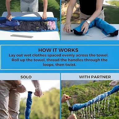 HeYi Home Ultra-Light Manual Clothes Wringer - Hand Crank Laundry Dryer for Lightweight Clothing & Towels, Portable w/Camp/Travel/Off-Grid Use, Compact Eco-Friendly Design - Durable & Space-Saving - Image 5