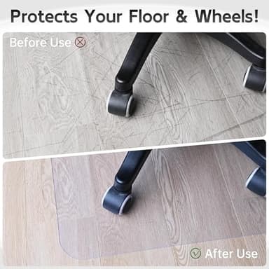HOMEK Office Chair Mat for Hardwood Floor, 72" x 36" Clear Computer/Desk Chair Mat for Hard Floor, Thicker, Easy Glide, Non-Slip, Protects Hard Surfaces from Scratches, Ideal for Home or Office - Image 2