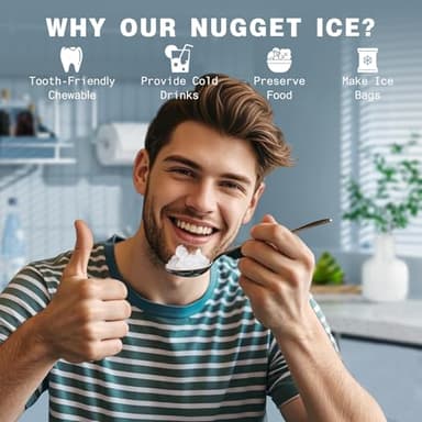 TOTTE Nugget Ice Maker Countertop,38lbs/24H Self-Cleaning with Soft Chewable Pellet Ice, Stainless Steel Machine with Basket and Scoop, Portable Crushed Sonic Ice Makers for Home,Kitchen,Office - Image 4