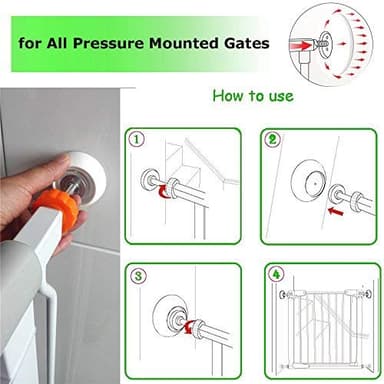 Vmaisi Baby Gate Wall Protector - Protect Walls from Pressure Mounted Pet Dog Gates, 4 Pack White - Image 4