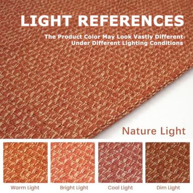 KOZYFLY Indoor Door Mat 2x3 ft Small Area Rugs Washable Front Door Mat Non Slip Rubber Backed Entryway Rug Cotton Entrance Doormat for Front Porch Bathroom Kitchen Bedroom, Orange/Tan - Image 3