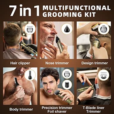 Ufree Beard Trimmer for Men, Electric Razor Shaver, Cordless Hair Clipper Shaving Kit for Mustache Body Nose Ear Hair Facial, Adjustable Beard Grooming Kit Birthday Gifts for Men - Image 3