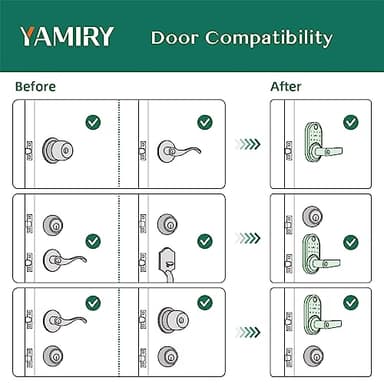 Smart Door Handle Lock with Keypad: Yamiry Fingerprint Smart Knob - Keyless Entry Digital Lock for Front Door - Deadbolt with APP - Generate Passcode Remotely - DIY Installation - Image 6