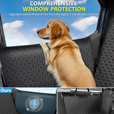 DIAMOOKY Truck Back Seat Extender for Dogs, Upgraded Waterproof Pet Seat Cover with Door Protection, Hard Bottom, Holds 420lbs, Dog Hammock for F150/Silverado 1500/GMC Sierra 1500/RAM 1500/Titan - Image 3