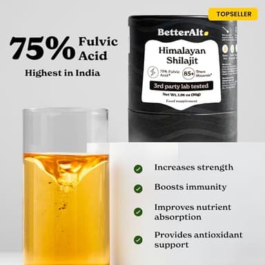 Better Alt Pure Himalayan Shilajit Resin | High Potency for Men & Women | 75 Servings for Stamina and Muscle Building, 85+ Trace Minerals, 75% Fulvic Acid, with Lab Test Report, 400mg - Image 3