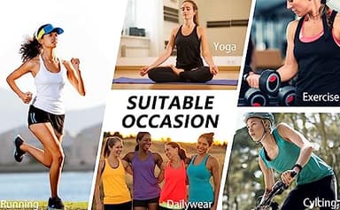 TELALEO 5 Pack Workout Tank Tops for Women, Athletic Racerback Sports Tank Top, Loose Sleeveless Dry Fit Shirts Black/Grey/White/Red/Purple M - Image 6