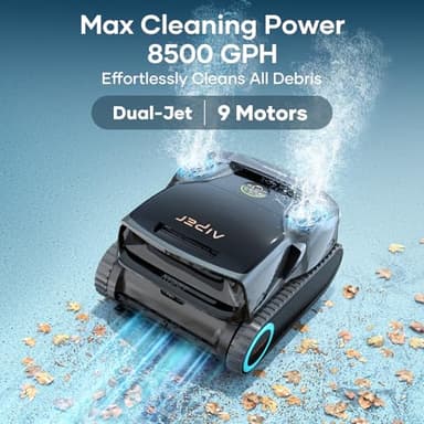 Aiper Scuba X1 Pro Max All-in-One Pool Cleaning Robot & Pool Skimmer, 8500 GPH Power, Smart Adaptive Path, Pool Mapping, Double Filtration, Smart Surface Parking, Pool Vacuum for All Inground Pools - Image 9