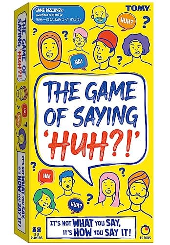 TOMY The Game of Saying 'Huh?!' - Voice Impressions Card Games - Funny Party Game of Acting and Guessing - Family Board Games for Adults and Kids - 3-8 Players - Ages 8 Years and Up - Image 3