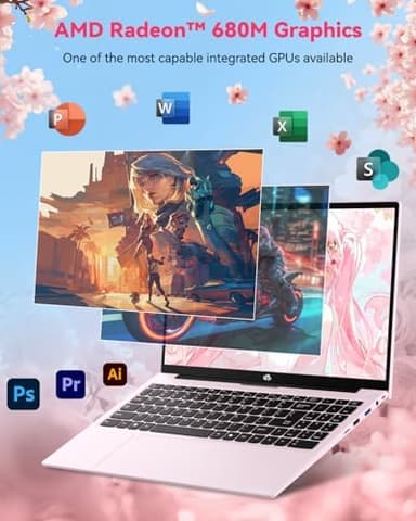 NIMO Light Gaming Laptop, 15.6" FHD IPS Display, AMD R7 7735HS (Up to 4.75 GHz, Beat i7-12650H) Computer with 16GB DDR5 RAM 256GB SSD, 180° Vewing, Radeon 680M, HDMI, Portable for Business, College - Image 5