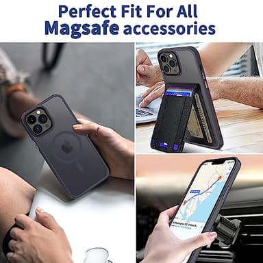 CACOE Magnetic Case for iPhone 13 Pro Max 6.7 inch-Compatible with MagSafe & Magnetic Car Phone Mount,TPU Thin Phone Cases Cover Protective Shockproof Anti-Fingerprint(Dark Blue) - Image 9