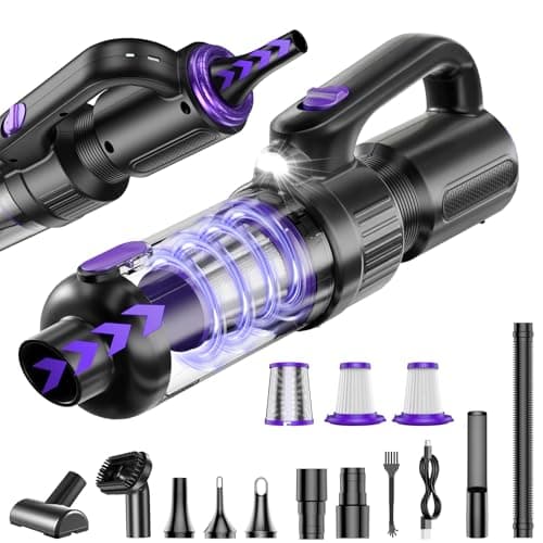 SWMRDN Car Vacuum Portable Cordless, 20000Pa Mini Vacuum Cleaner & Air Duster, 130W Brushless Motor Handheld Vacuum Cordless with LED Light, 7800mAh Battery, Multi-Nozzles for Car, Office, Home, Pet - Image 1