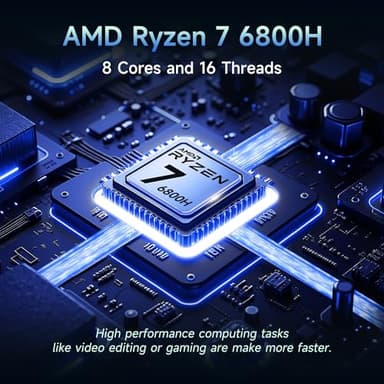 NIMO 17.3" IPS FHD-Gaming-Laptop, 8 Cores AMD Ryzen 7 6800H 32GB DDR5 RAM 1TB SSD (Beat i7-12700H Up to 4.7GHz) AMD Radeon 680M GPU-Computer with 100W Type-C Backlit Keyboard Fingerprint - Image 2