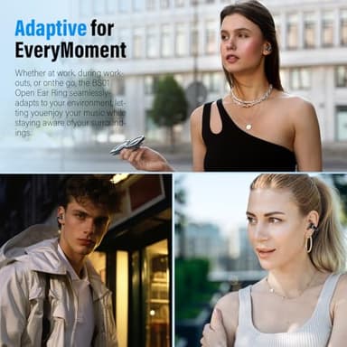 Wireless Earbuds, Clip On Ear Headphones, Bluetooth 5.4 HiFi Stereo Earbuds, 42H, LED Display Ear Buds, Comfortable Lightweight, IP7 Waterproof Open Ear Earphones, Earbud for Workouts Running, Black - Image 7