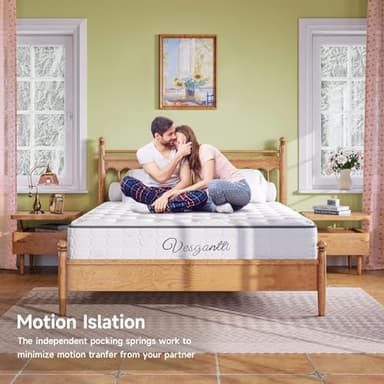 Vesgantti Queen Size Mattress, 10 Inch Innerspring Multilayer Hybrid Mattress, Ergonomic Design with Breathable Foam and Pocket Spring, Tight Top Series Medium Firm Feel - Image 2