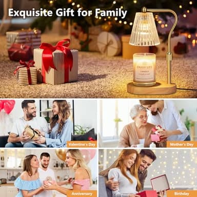 seenlast Candle Warmer Lamp with Timer Dimmer Adjustable Height for New Home Bedroom,Mothers Day Gifts,Vintage Home Decor for Scented Jar - Image 7