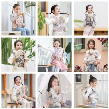 GAGAKU Baby Doll Carrier for Little Girls - Stuffed Animal Carrier Toy for Toddler - Pink Wax Flowers - Image 8