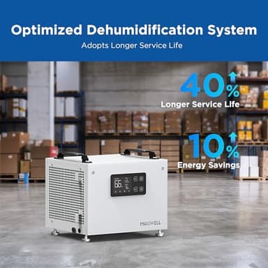 Moiswell 70 Pints Commercial Dehumidifier, Portable Crawl Space Dehumidifier for Basement Energy Star Certified Compact Dehumidifiers for Home with Drain Hose, Auto Defrost, Timer - Image 4