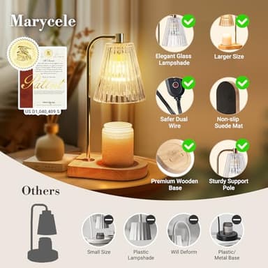 Marycele Candle Warmer Lamp with Timer Dimmer, Wax Melt Warmer with 2 Bulbs for Jar Candles, Graduation Birthday Gifts for Mom Women Sister Friend, Housewarming Gifts for New Home Room Office Decor - Image 2