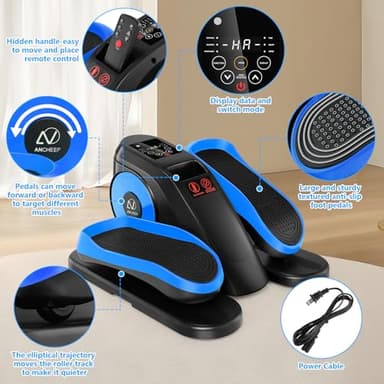 ANCHEER Under Desk Elliptical, Ellipse Leg Exerciser for Seniors Fully Assembled , Electric Seated Pedal Exerciser with Remote Control & 12 Adjustable Speed/Resistance - Image 8