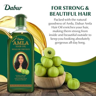 Dabur Amla Hair Oil - Nourishing Indian Oil for Men & Women, for Healthy, Moisturized Hair and Scalp (300ml) - Image 2