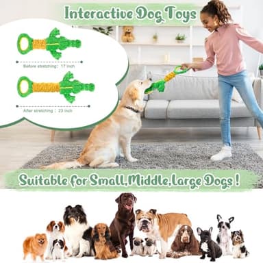 Eneston Large Dog Toys, Plush Squeaky Dog Toy with Crinkle Paper and Tug of War Handle, Interactive Puppy Toys for Small, Medium and Large Dogs - Image 5