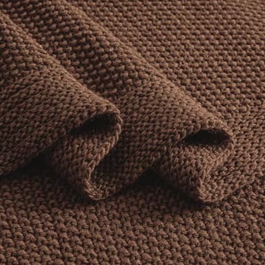CozeCube Brown Throw Blanket for Couch, Soft Cozy Cable Knit Throw for Bed Sofa Living Room, Lightweight Warm Decorative Farmhouse Christmas Blanket, 50"x60", Dark Brown - Image 8