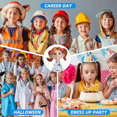 COTATERO Doctor Scrubs Costume for Kids With Stethoscope Lab Coat Career Day Costume Doctor Dress Up For Boys Girls 3-12 - Image 6