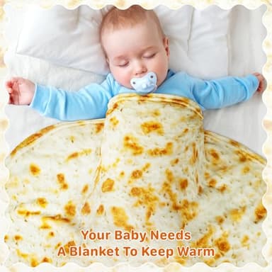 Tortilla Baby Burritos Swaddle Blanket - Taco Flannel Wrap Blanket, 285 GSM Soft, Funny Gifts for Baby Shower, Boy or Girl, 0-3, 6, 9 Months - Image 3