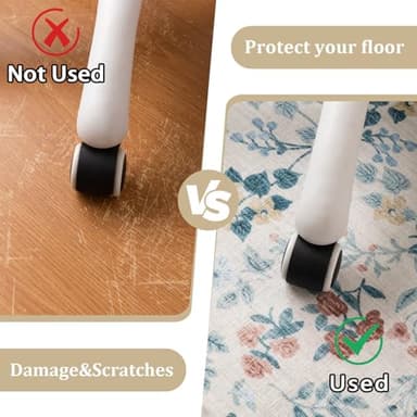 chakme Office Chair Mat for Hardwood Floor, 72"x48" Easy Glide Computer Desk Mat Protector for Rolling Chair Under Desk Rug Nonslip Backing, Machine Wash, (Floral) - Image 4