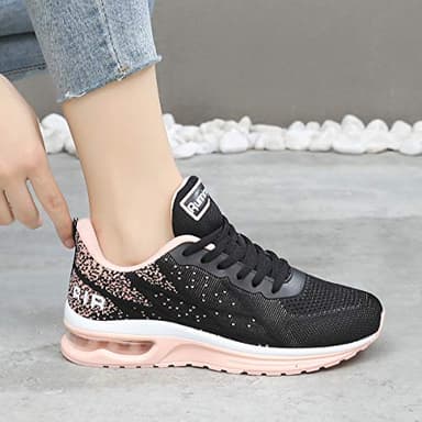GANNOU Women's Athletic Running Shoes Fashion Sport Gym Jogging Tennis Fitness Sneaker Peachblack 8 B(M) US - Image 6